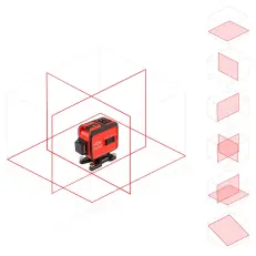 RGK PR-38R с калибровкой + штанга-упор - лазерный нивелир 3d с красным лучом