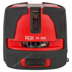 RGK UL-360 - лазерный нивелир (360° / зеленый луч / 70м с приемником / АКБ)
