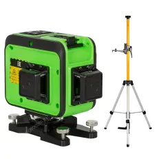 RGK PR-38G + штанга-упор - лазерный нивелир 3d с зеленым лучом