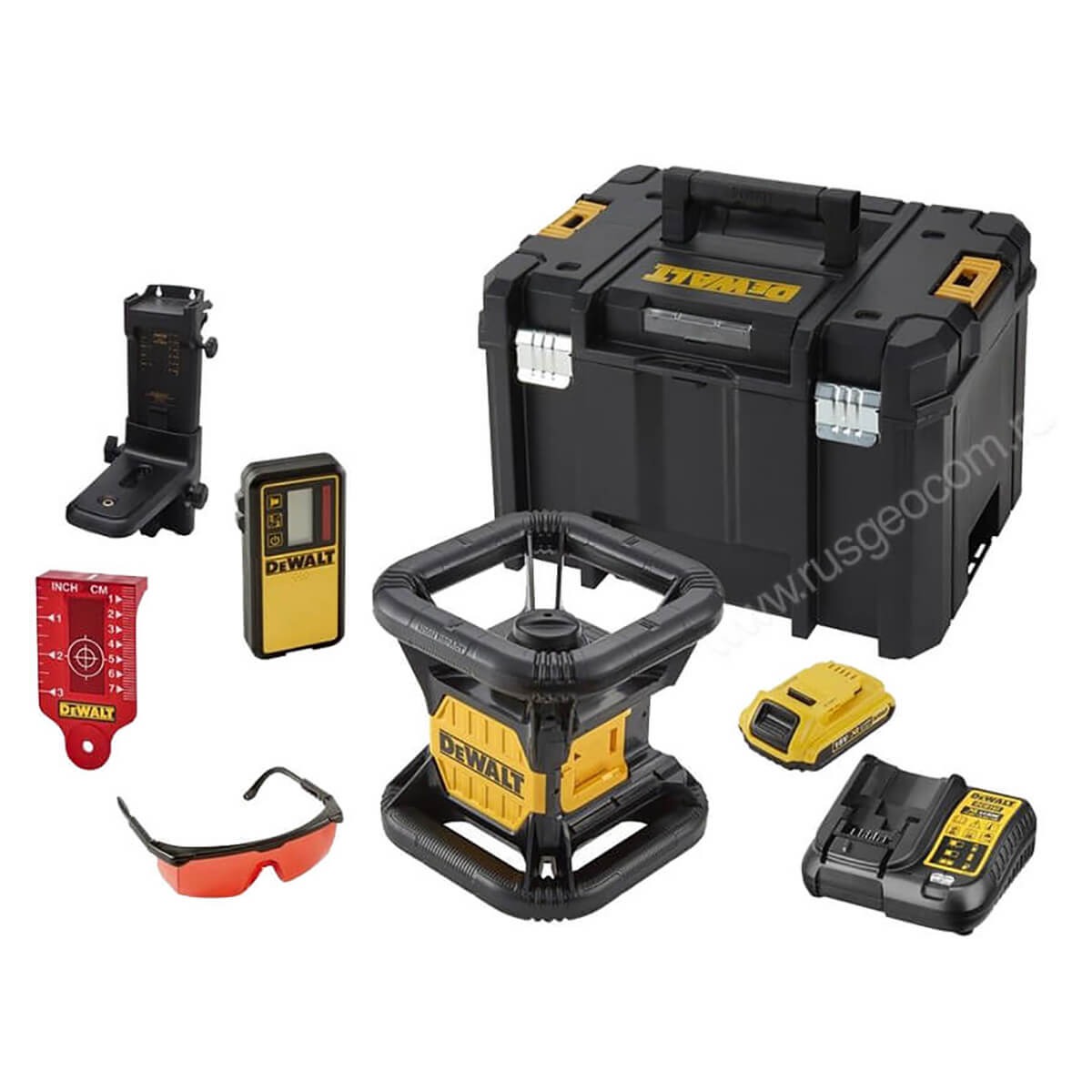 DEWALT DCE074D1R с калибровкой - ротационный нивелир с красным лучом