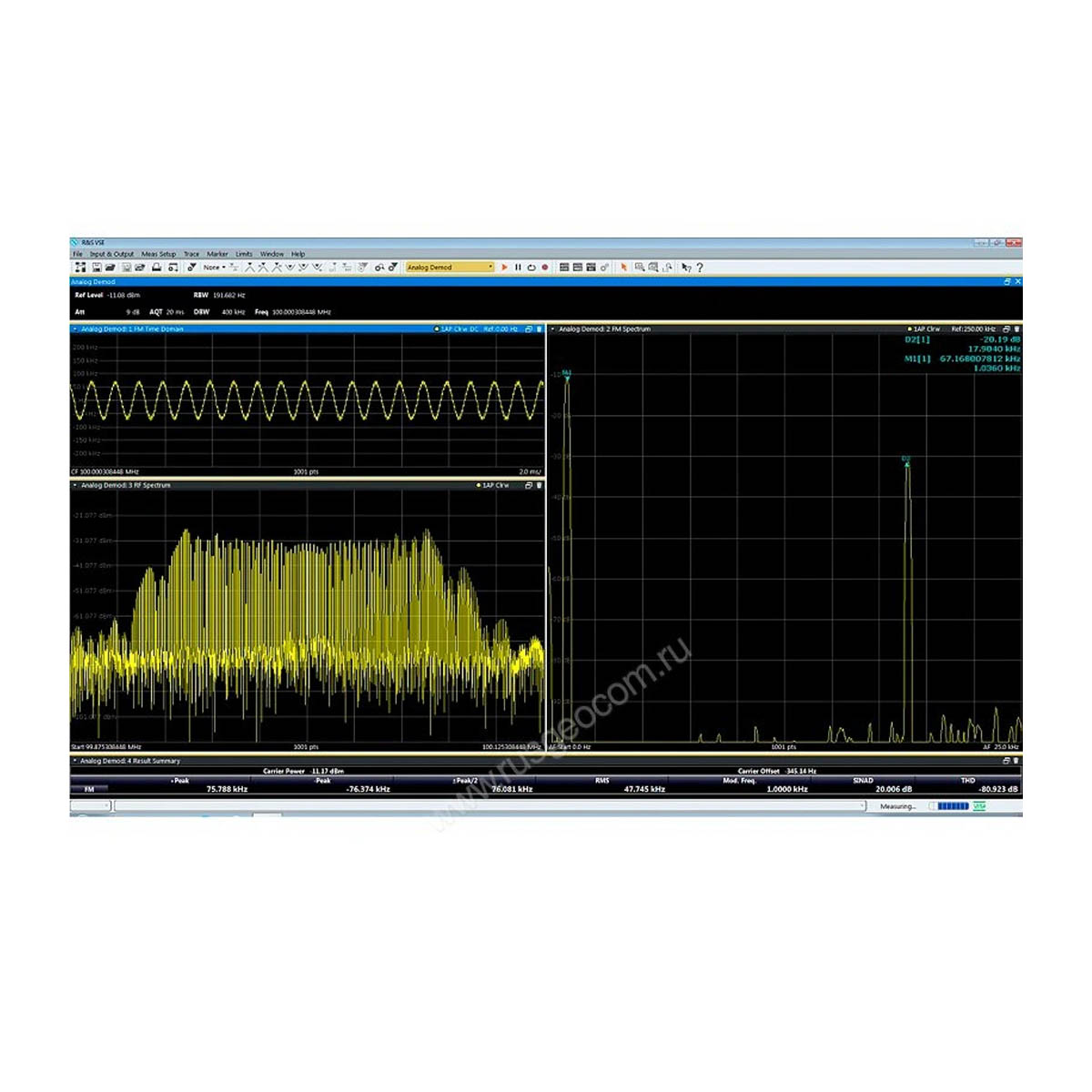 Анализ аналоговых видов модуляций R&amp;S VSE-K7 для анализаторов спектра и сигналов