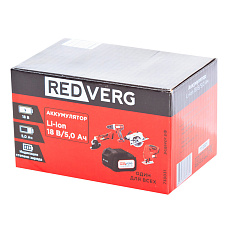 Аккумуляторная батарея REDVERG Li-Ion 18В 5 А.ч.