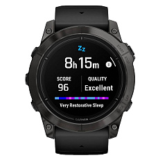 Garmin EPIX PRO (Gen 2) Sapphire Edition 51 мм, титановый угольно-серый, DLC, черный силиконовый ремешок