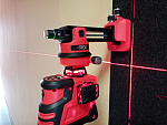 RGK PR-3R + штанга-упор - лазерный нивелир 3d с красным лучом