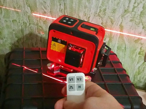 RGK PR-38R + штатив, приемник, рейка - лазерный нивелир 3d с красным лучом