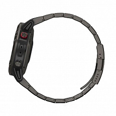 спортивные Смарт-часы Garmin Fenix 6 Pro Solar титановый DLC карбон с DLC титановым ремешком.